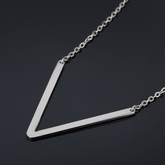 Silver Initial Stainless Steel Pendant Necklace Letters A-Z - Picture 2 of 6